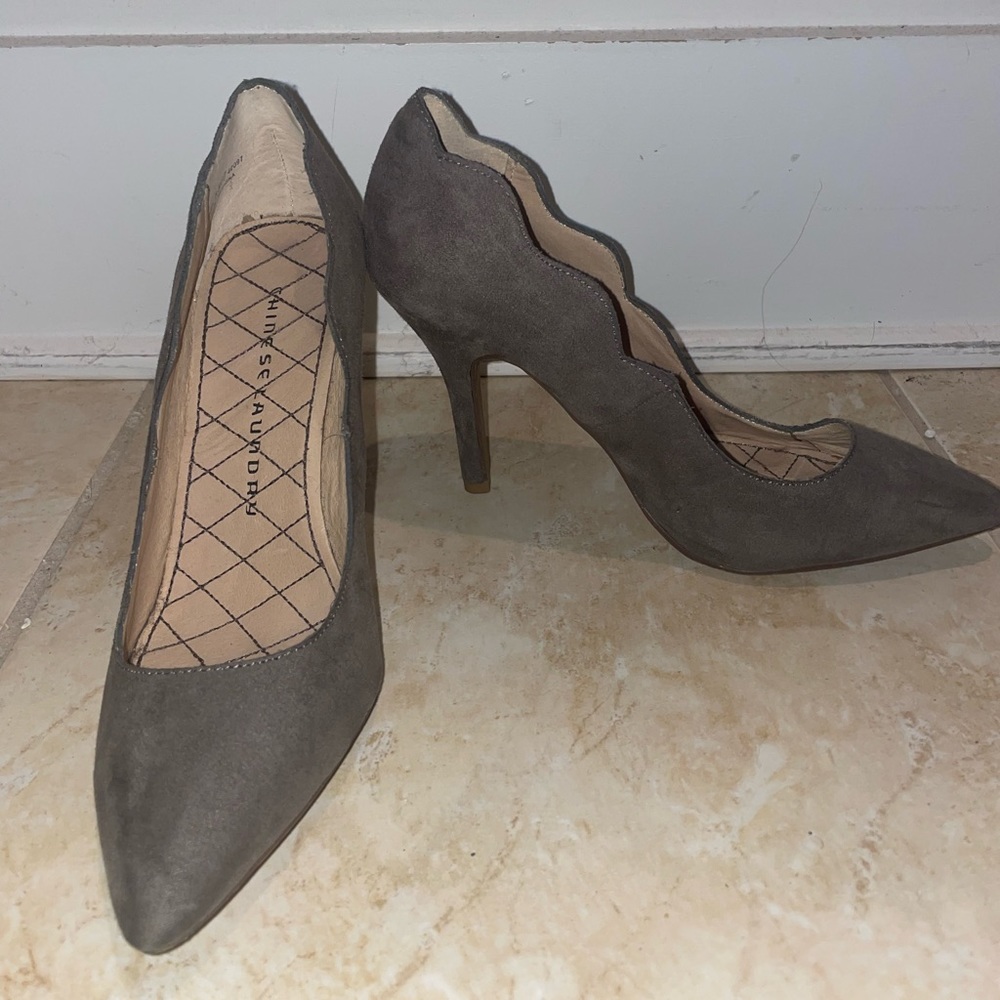 Chinese Laundry grey suede heels - size 6.5